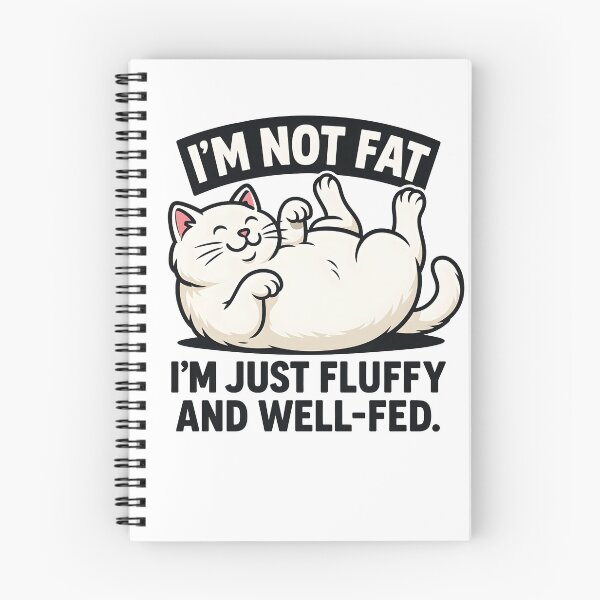Item preview, Funny Chonky Cat T-Shirt – "I’m Not Fat, I’m Just Fluffy and Well-Fed" – Cute Fat Cat Humor Tee for Cat Lovers & Parents designed and sold by WAUZ.