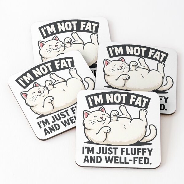 Item preview, Funny Chonky Cat T-Shirt – "I’m Not Fat, I’m Just Fluffy and Well-Fed" – Cute Fat Cat Humor Tee for Cat Lovers & Parents designed and sold by WAUZ.