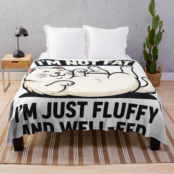 Item preview, Funny Chonky Cat T-Shirt – "I’m Not Fat, I’m Just Fluffy and Well-Fed" – Cute Fat Cat Humor Tee for Cat Lovers & Parents designed and sold by WAUZ.