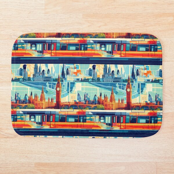 Item preview, Repeating Pattern of Iconic London Landmarks designed and sold by SimoneBalman.