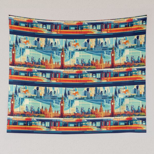 Item preview, Repeating Pattern of Iconic London Landmarks designed and sold by SimoneBalman.