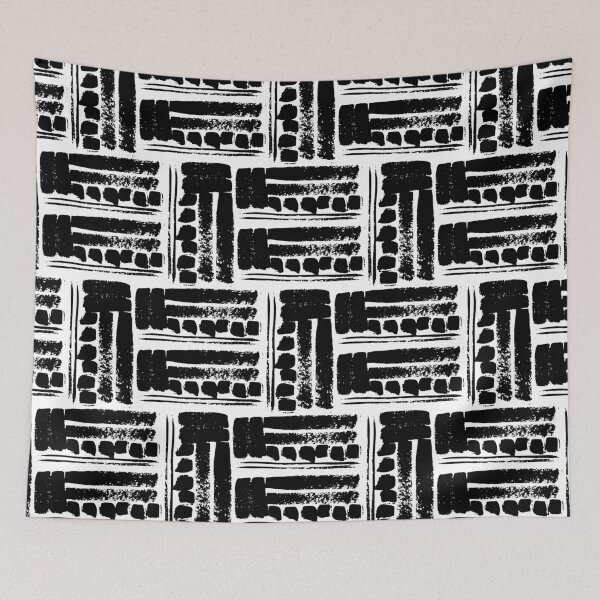 Item preview, Freehand Geometric Abstract Art Black and White designed and sold by JasmineGDesigns.