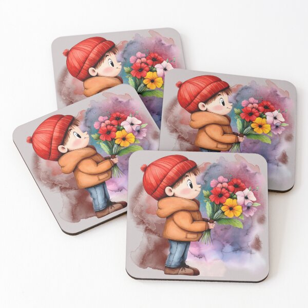 Item preview, Winter Boy with a Heartful Bouquet designed and sold by ChenEngEng.