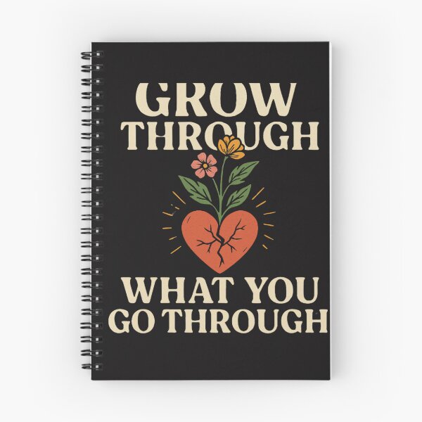 Item preview, Grow Through What You Go Through - Motivational Quote with Heart and Flowers designed and sold by Zakshop3.