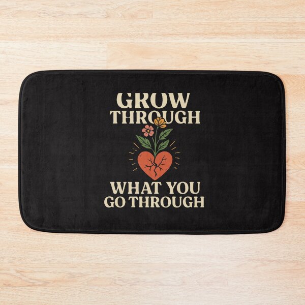 Item preview, Grow Through What You Go Through - Motivational Quote with Heart and Flowers designed and sold by Zakshop3.