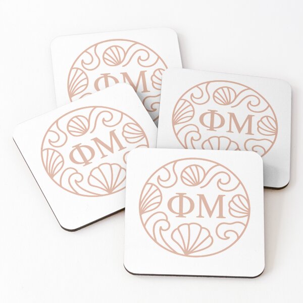 Item preview, Shell Crest Circle – ΦΜ Inspired Coastal Greek Emblem designed and sold by summer-loving.