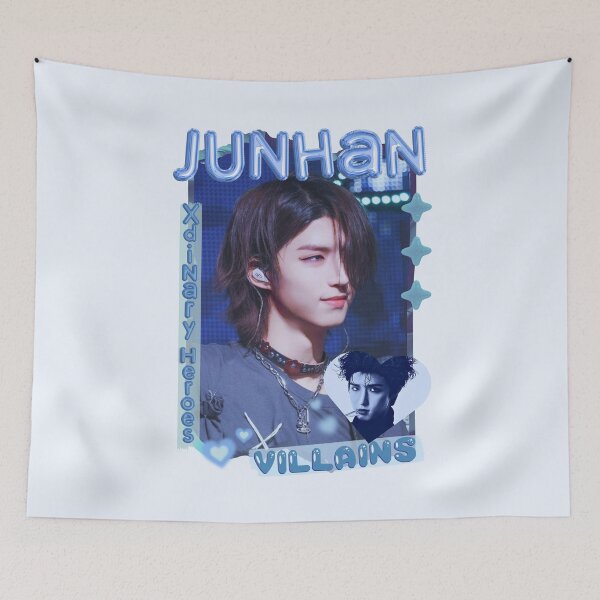 Item preview, Jun Han Xdinary Heroes Kpop Boy Band Cool Blue Collage Art Design designed and sold by HELL0WBELLO.