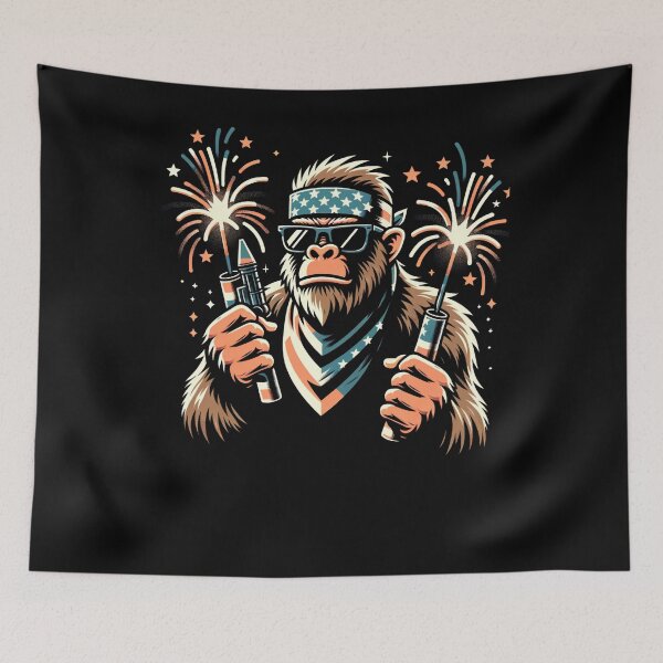 Item preview, Funny Sasquatch 4th of July bigfoot designed and sold by snowry.