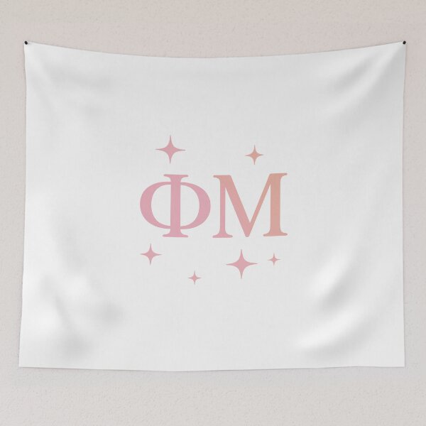 Item preview, Sparkling ΦΜ Letters – Pastel Pink Greek Aesthetic designed and sold by summer-loving.