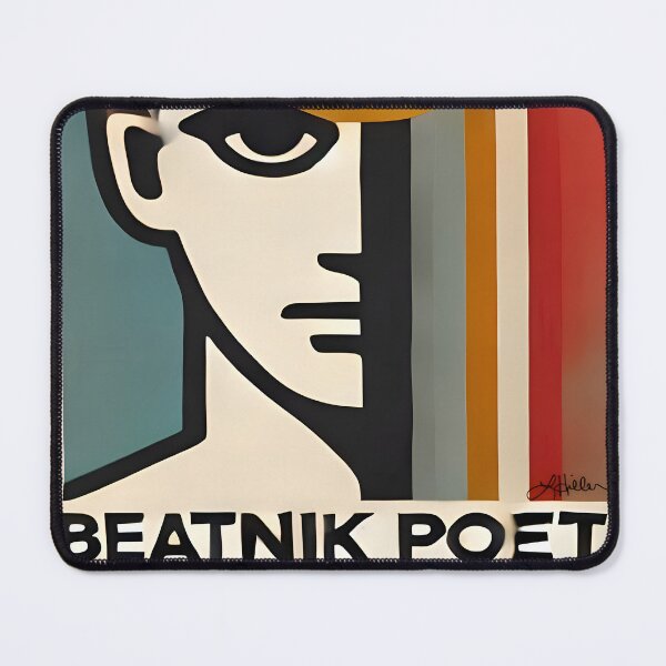Item preview, Mid Century Modern Art "Beatnik Poet" designed and sold by Lee Hiller Designs.