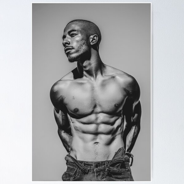 Item preview, Black Masculine Strength Sculpted Elegance in Monochrome" designed and sold by Atlas Kai.