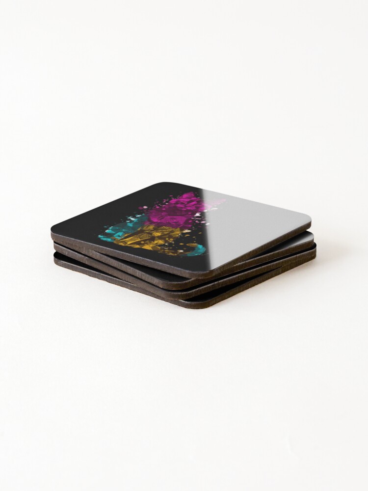 Thumbnail 4 of 5, Coasters (Set of 4), Colorful Abstract Cat designed and sold by DesignAFind.