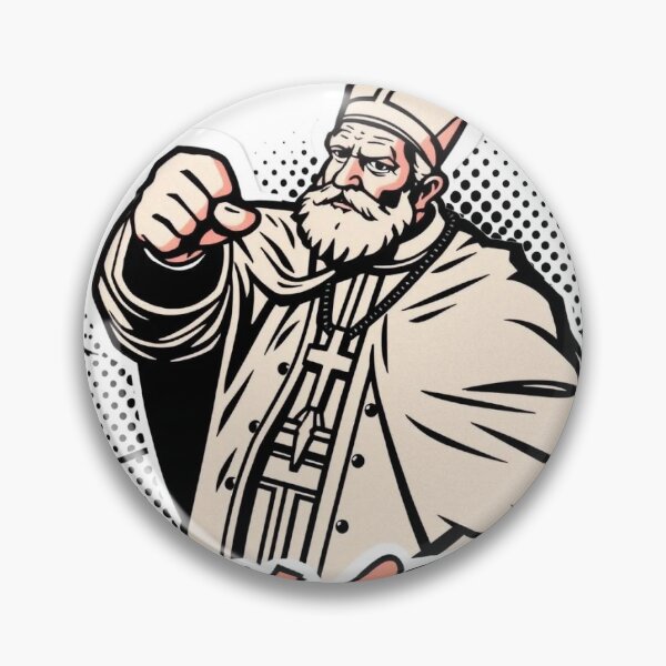 Item preview, Holy Smite! – Comic Pope Leo XIV Action Sticker designed and sold by Gscode.