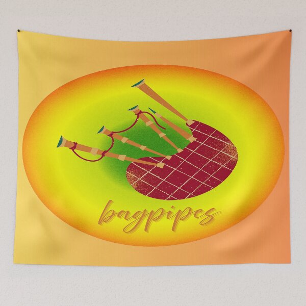 Item preview, Bagpipes In Fun Colorful Graphic designed and sold by BrightrDayMusicArt.
