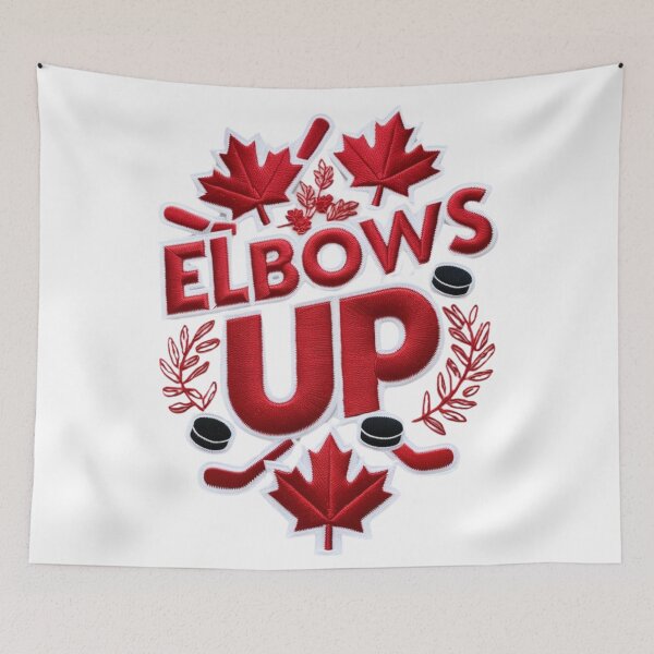 Item preview, Elbows Up Hockey Embroidered Style Patch Design designed and sold by ArtDesignTp.