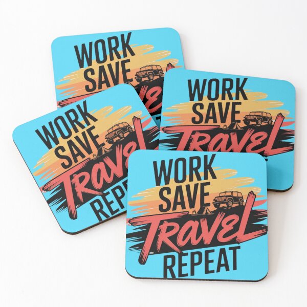 Item preview, Work Save Travel Repeat – Adventure Travel Quote Design designed and sold by IndianShopper.