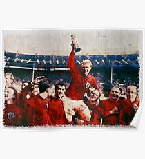 1966 England World Cup Winning Celebration watercolour watercolor Poster