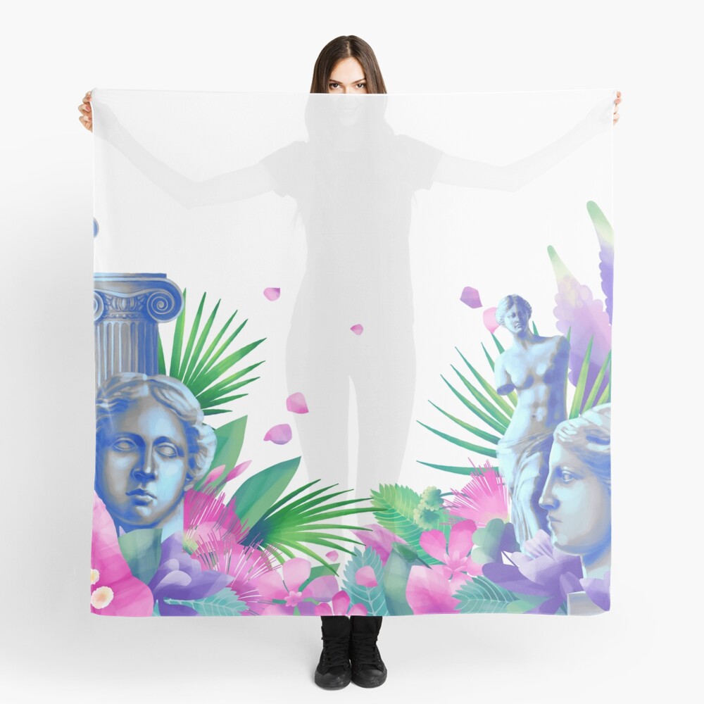 botanical scarf column dress