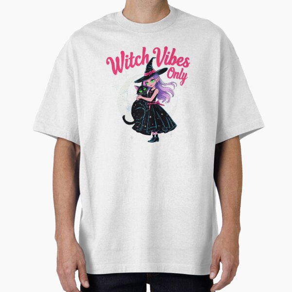 Item preview, Witch Vibes Only – Cute Witch Girl with Black Cat and Moon Aesthetic designed and sold by DigitalColorInk.