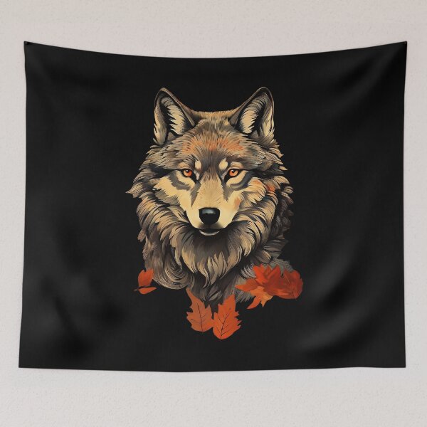 Item preview, Warm-Colored Wolf Portrait | Autumn Colors designed and sold by UnhingedBird.
