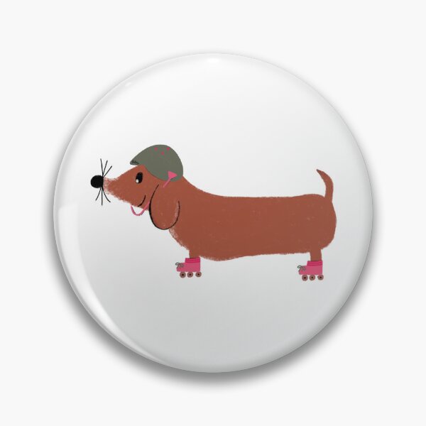Item preview, Inline Skating Dachshund Sticker designed and sold by cupcakiwi.