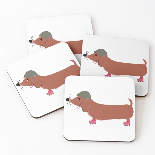 Item preview, Inline Skating Dachshund Sticker designed and sold by cupcakiwi.