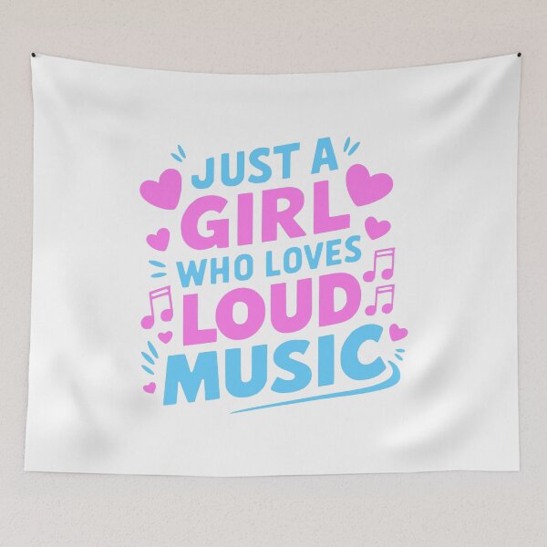 Item preview, Just A Girl Who Loves Loud Music! Pink Girly designed and sold by PMCreative.