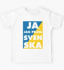 Ja, Jag Prata Svenska, Yes i speak swedish, with sweden flag colors 2 Kids Tee