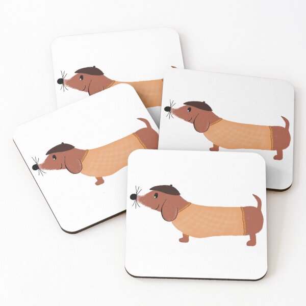 Item preview, Knitted sweater dachshund sticker designed and sold by cupcakiwi.