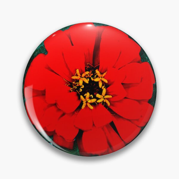 Aperçu de l'œuvre Motif de fleur de zinnia rouge créée et vendue par Electric Mystic Art Merch.