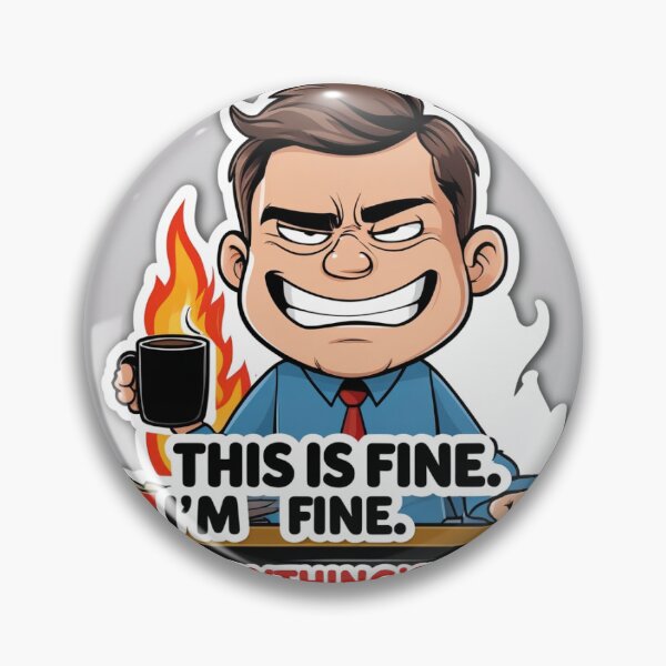 Item preview, Perfectly Fine™ – Scandinavian Burnout Sticker designed and sold by FikaAndFeed.
