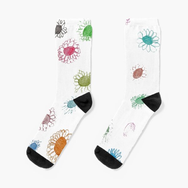 Item preview, flowers in coloured pencils pattern designed and sold by designbywhacky.