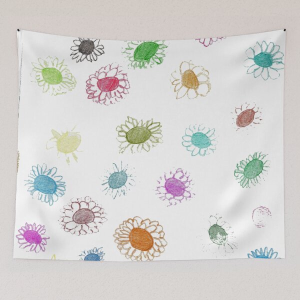 Item preview, flowers in coloured pencils pattern designed and sold by designbywhacky.