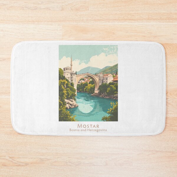 Item preview, Stari Most – Mostar Retro Vintage Poster Art | Bosnia & Herzegovina Illustration designed and sold by pod24.
