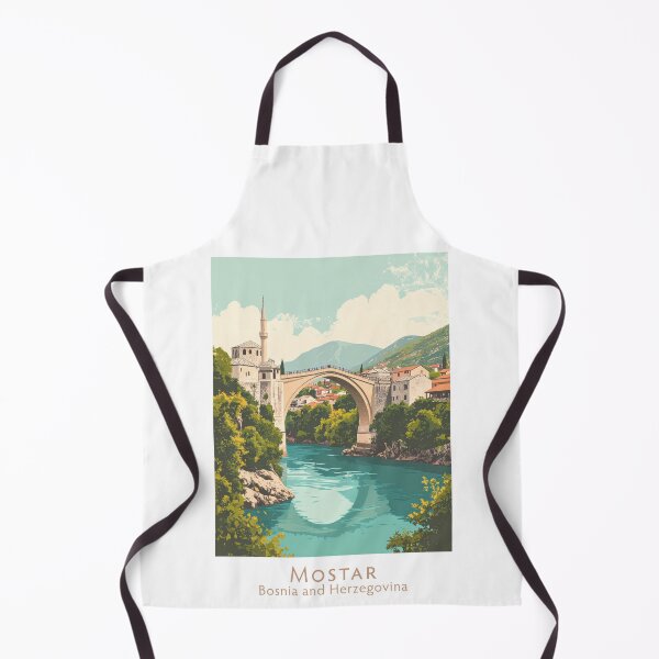 Item preview, Stari Most – Mostar Retro Vintage Poster Art | Bosnia & Herzegovina Illustration designed and sold by pod24.