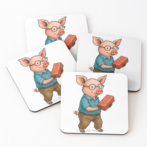 Item preview, Smart Pig with Brick and Glasses – Farm Story Character designed and sold by 良心創作.