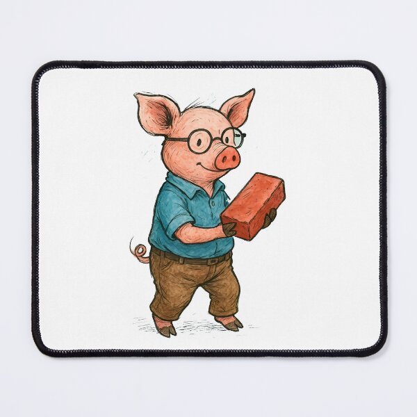 Item preview, Smart Pig with Brick and Glasses – Farm Story Character designed and sold by 良心創作.