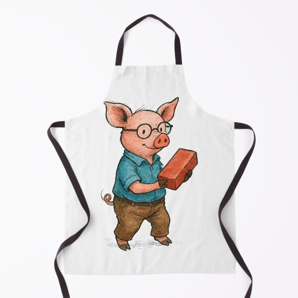 Item preview, Smart Pig with Brick and Glasses – Farm Story Character designed and sold by 良心創作.
