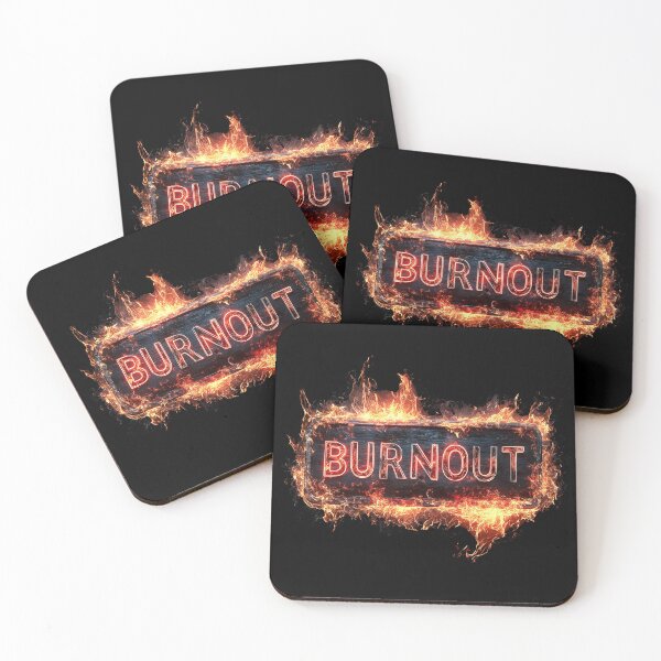 Item preview, The burning sign Burnout surrounded by hot flames designed and sold by SissiTer-Art.