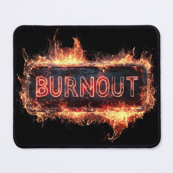 Item preview, The burning sign Burnout surrounded by hot flames designed and sold by SissiTer-Art.
