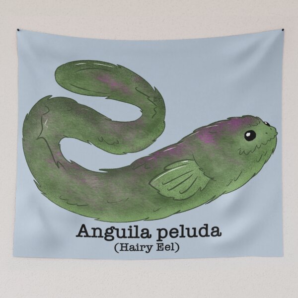 Item preview, Anguila Peluda (hairy eel) Cryptid designed and sold by Amy New art.