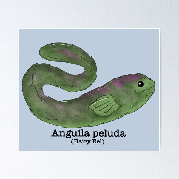 Item preview, Anguila Peluda (hairy eel) Cryptid designed and sold by Amy New art.