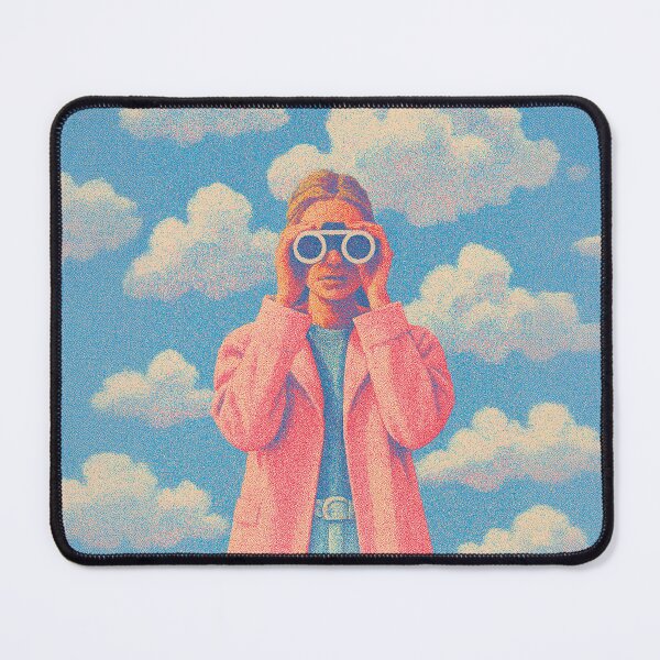 Item preview, Surreal Retro Binoculars Girl in the Clouds designed and sold by Canvastique.