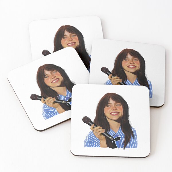 Item preview, Billie Eilish smiling with microphone designed and sold by aimeemills.