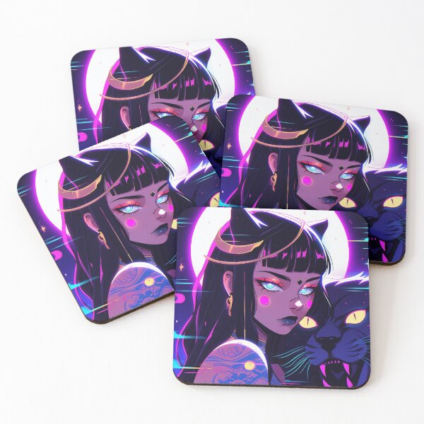 Item preview, Neon Panther Queen Under Moonlight designed and sold by bubblegoth.
