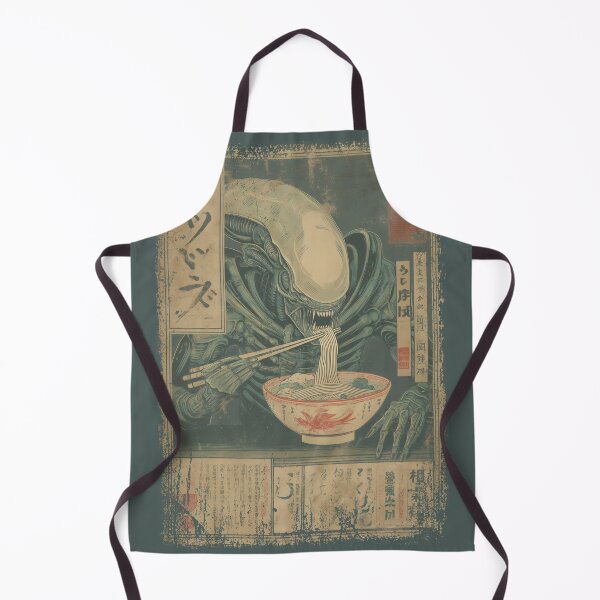 Item preview, Alien eating ramen - retro japanese style designed and sold by Gaviani Design Studio.