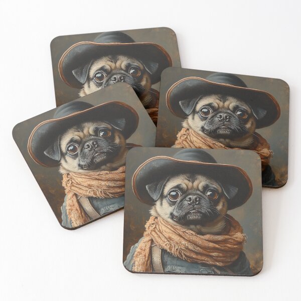 Item preview, Mexican Cowboy Pug - Western Country Pug - Stylish Animal Art designed and sold by Chrisjeffries24.