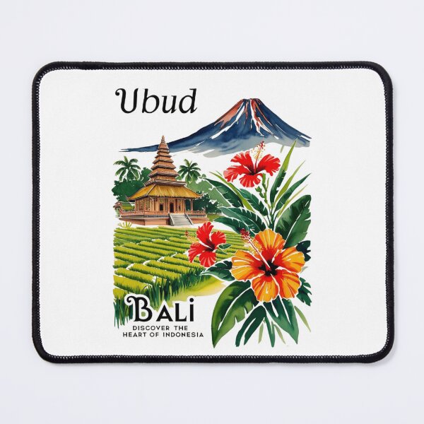 Item preview, Ubud Bali T-Shirt Rice Field Art, Indonesia South East Asia Poster designed and sold by Bits & Bops Boutique.