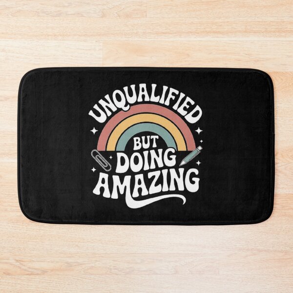 Item preview, Retro Rainbow Quote Unqualified but Doing Amazing Motivational Design designed and sold by love3617.