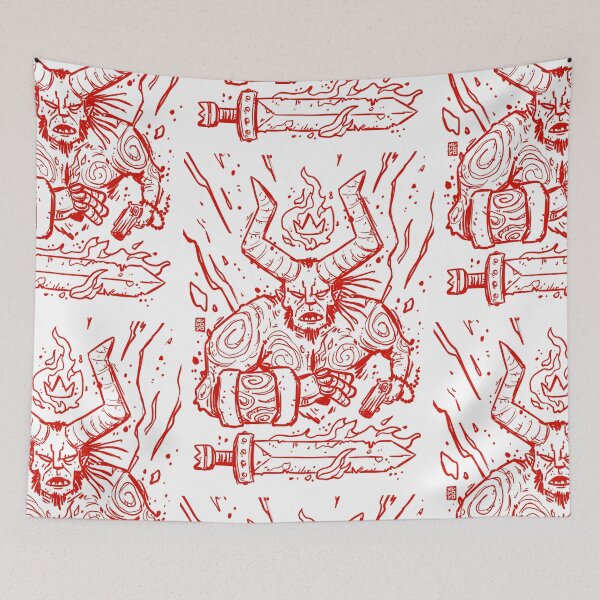 Item preview, Demon Hell Red Outline with Crown designed and sold by ALGOYO.